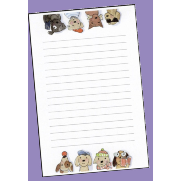 dog notepad, notepad with fun dog illustrations, gifts for dog owners