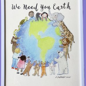 nursery art, children's poster We Need You Earth, We Need You Earth poster for child's room