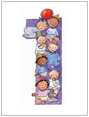 Illustration of the number one with baby's