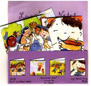 A purple cover with four different pictures of children.