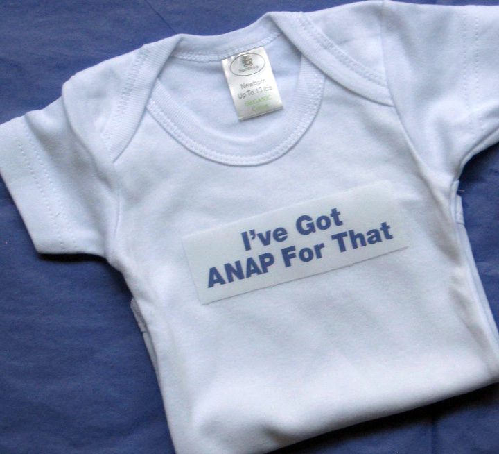 A baby onesie with the words " i 've got anap for that ".