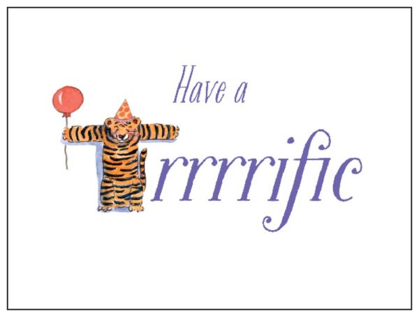 A tiger with balloon and have a trrrrific