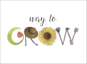 A word that is spelled out with flowers.