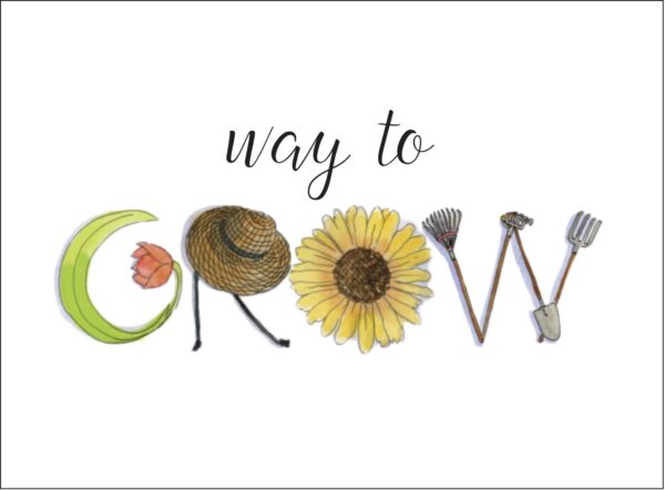 A word that is spelled out with flowers.