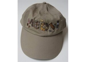 A hat with the name " meow ".
