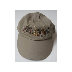 A hat with the name " meow ".