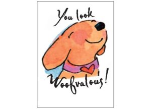 A dog with a pink shirt and purple collar.
