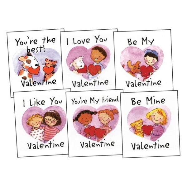 Set of 6 kid valentines