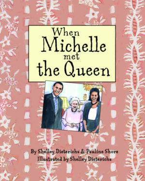 An illustrated cover of the Obama's and the Queen