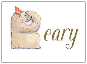 A sheep with a party hat on and the word " early " written in front of it.