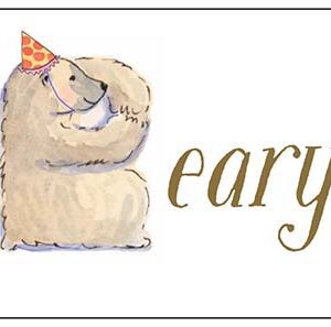 A sheep with a party hat on and the word " early " written in front of it.