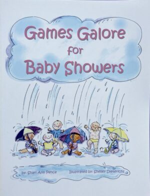 Baby shower games galore book cover.