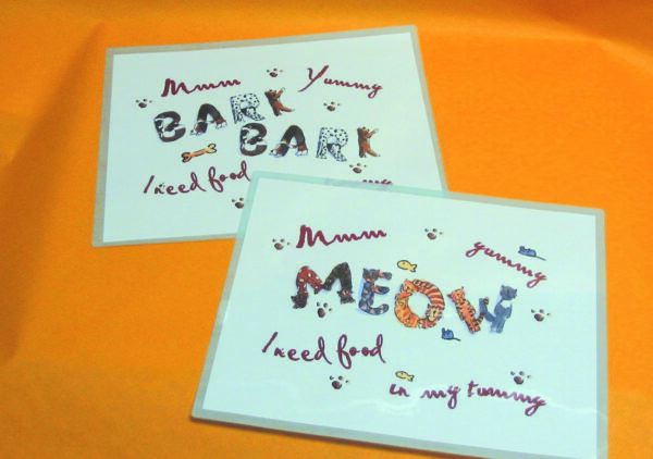 cat placemats, dog placemats, MEOW cat placemat, BARK BARK dog placemat